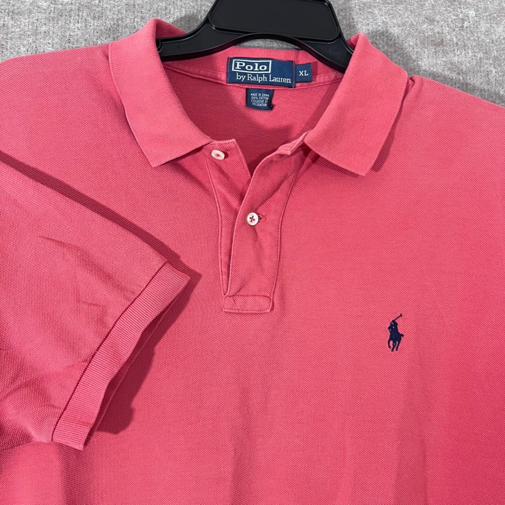 Polo Ralph Lauren Polo Shirt Mens XL Pink Short Sleeve Pique Classic Preppy